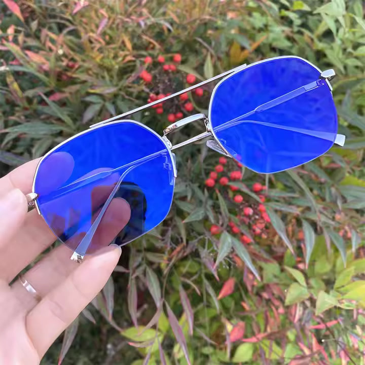 Lunettes photochromiques anti-lumière bleue à reflet bleu