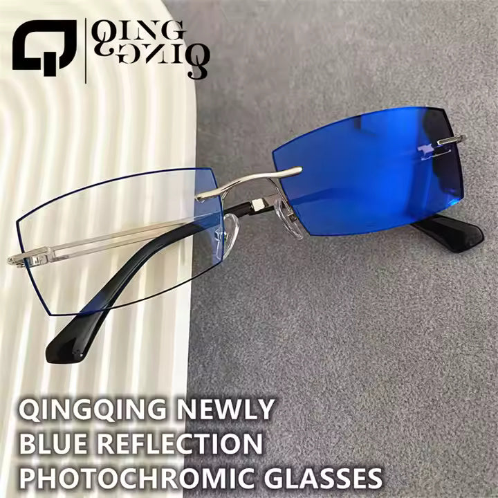 Lunettes photochromiques anti-lumière bleue à reflet bleu