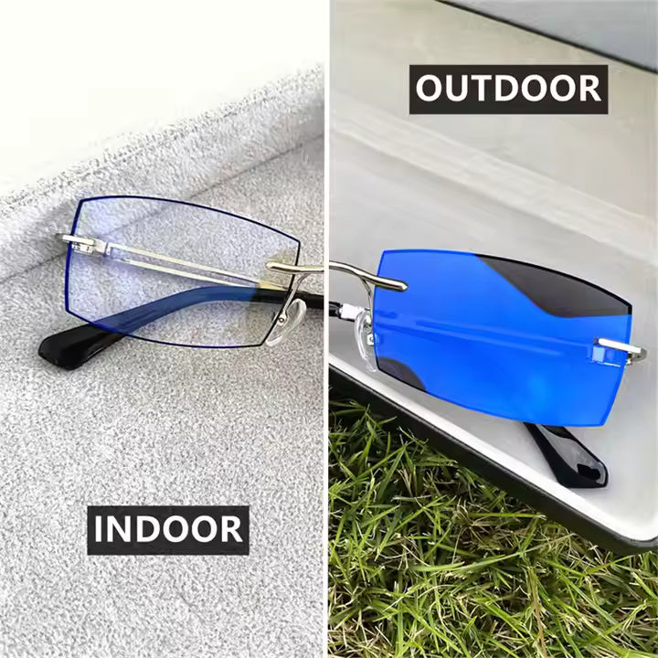 Lunettes photochromiques anti-lumière bleue à reflet bleu