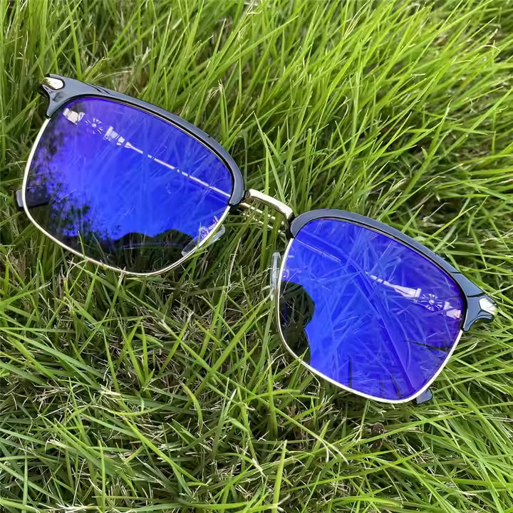 2025 lunettes unisexe photochromiques en métal, anti-reflet, UV400, lumière bleue.