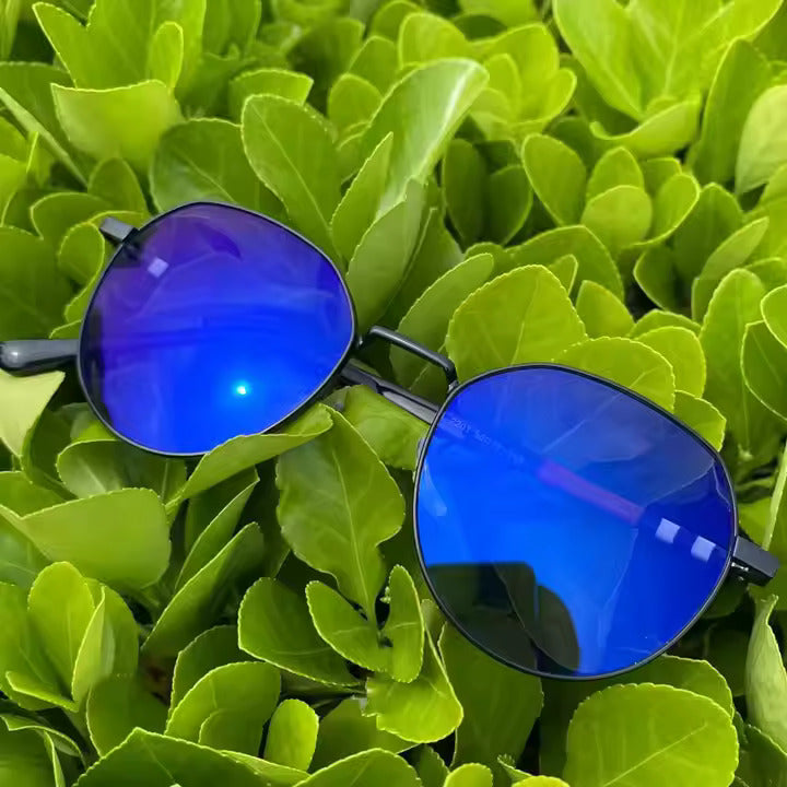 Lunettes photochromiques anti-lumière bleue à reflet bleu