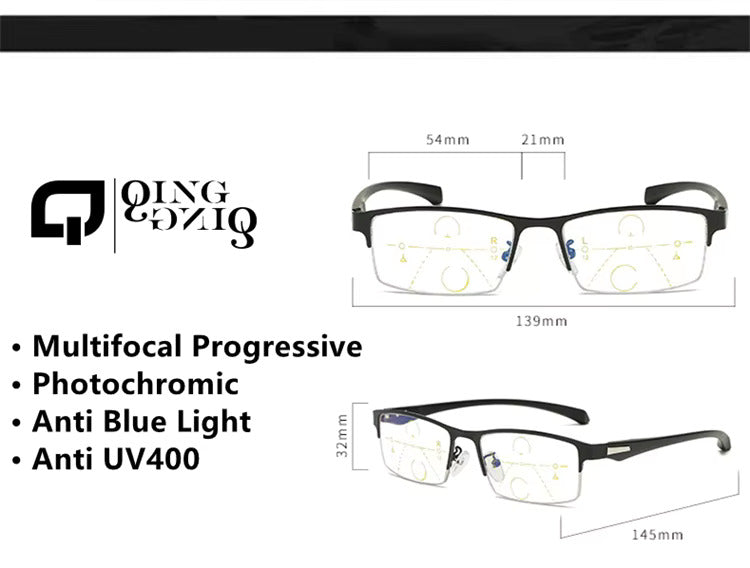 LUNETTES DE LECTURE PROGRSSIVES MULTIFOCAL PHOTOCHROMIQUES