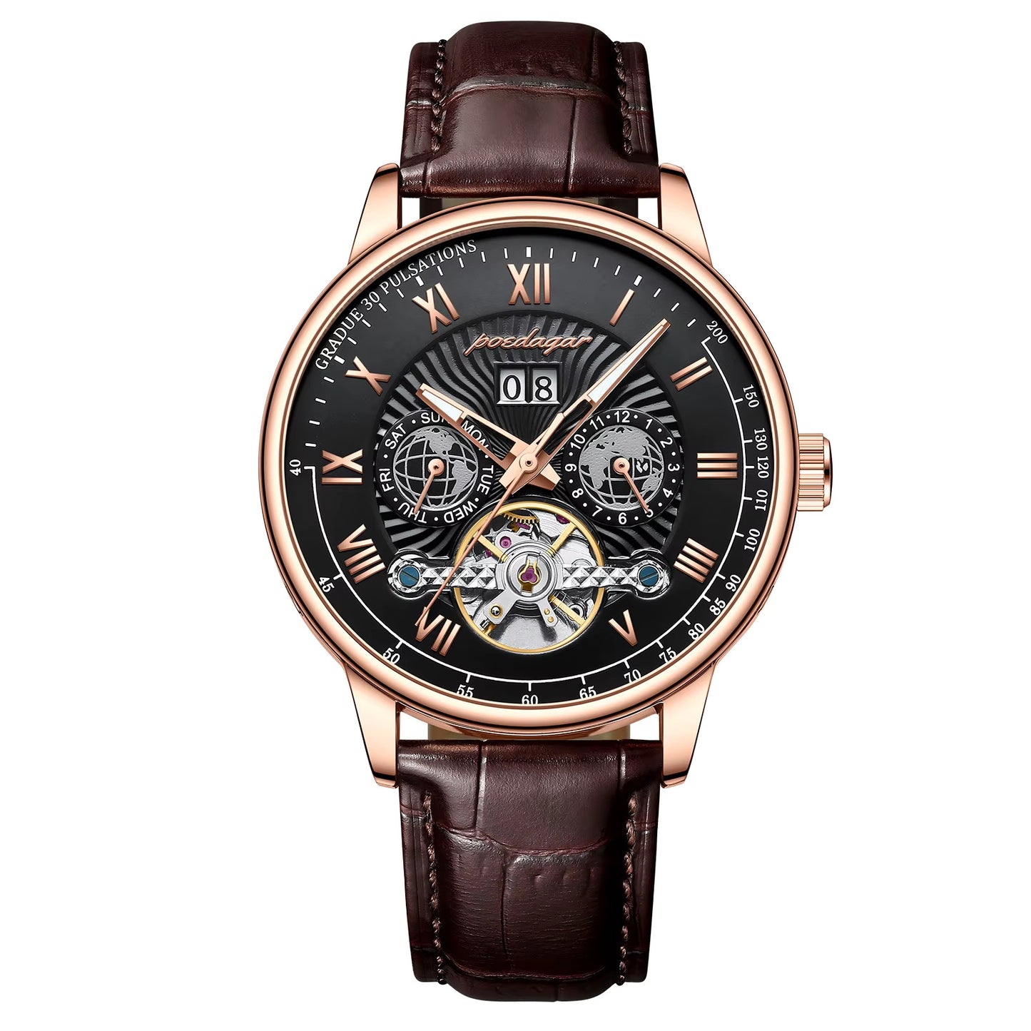 Montre automatique de luxe Poedagar 1409